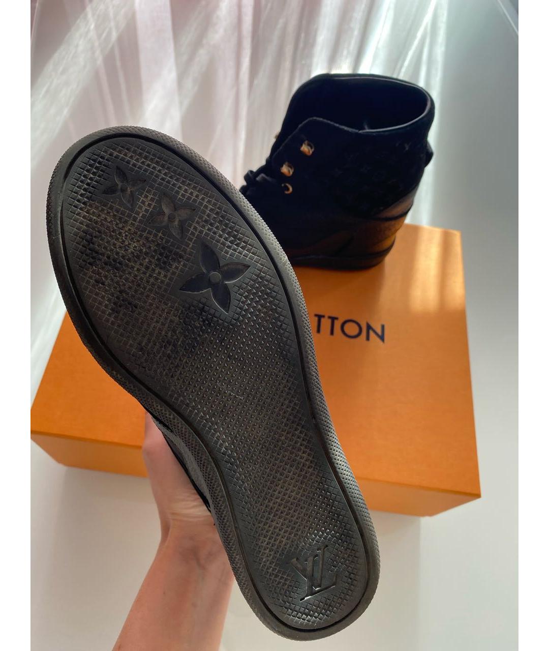 LOUIS VUITTON Черные кожаные кроссовки, фото 5