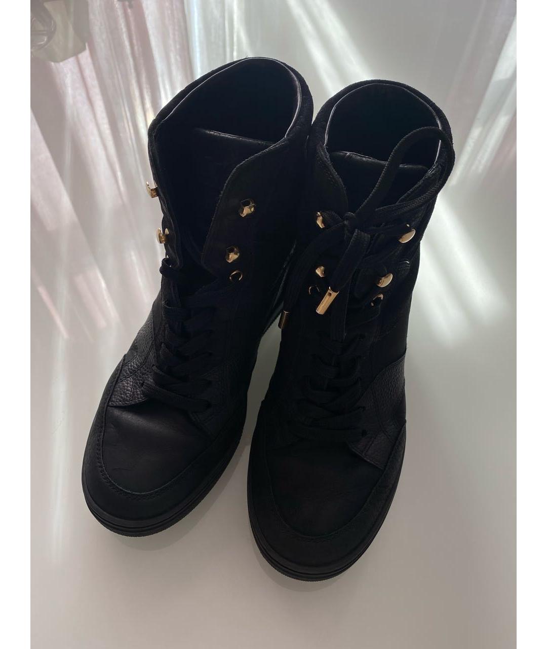 LOUIS VUITTON Черные кожаные кроссовки, фото 3