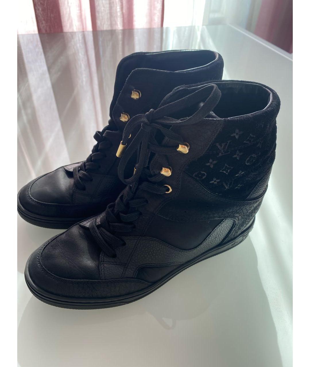 LOUIS VUITTON Черные кожаные кроссовки, фото 4