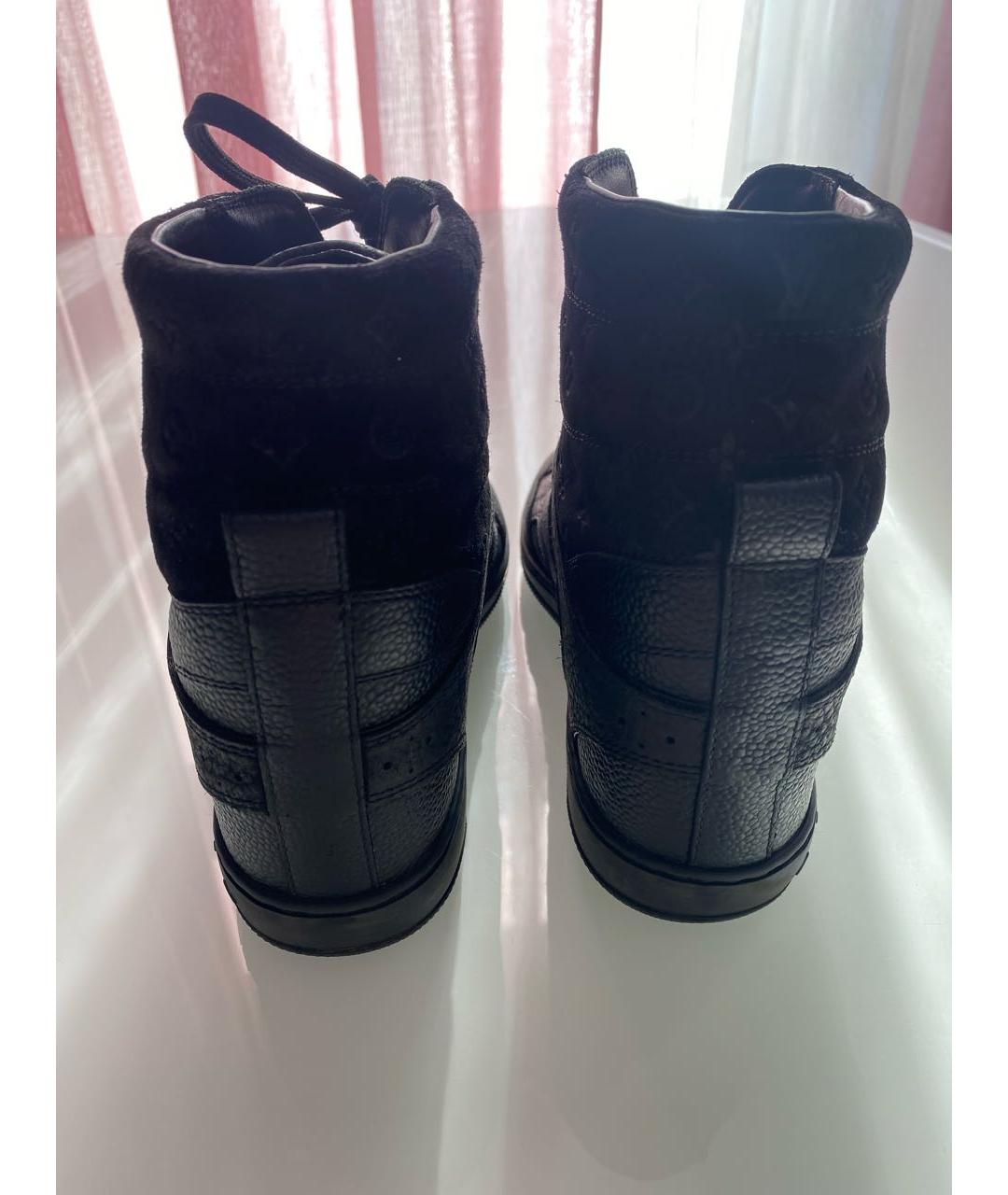 LOUIS VUITTON Черные кожаные кроссовки, фото 2