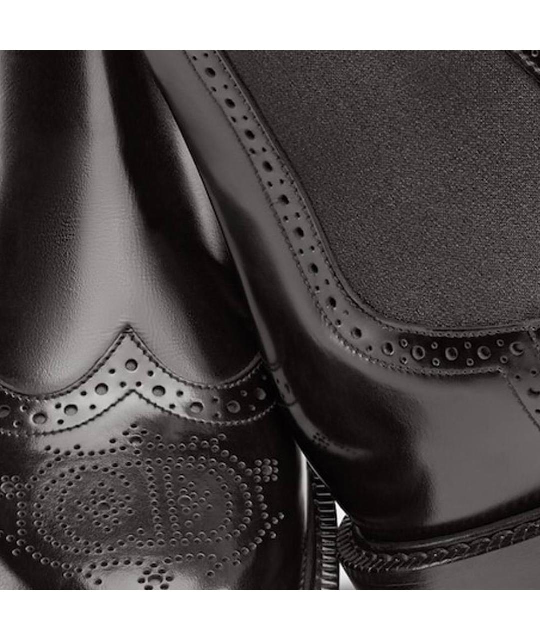 CHRISTIAN DIOR Черные кожаные высокие ботинки, фото 4