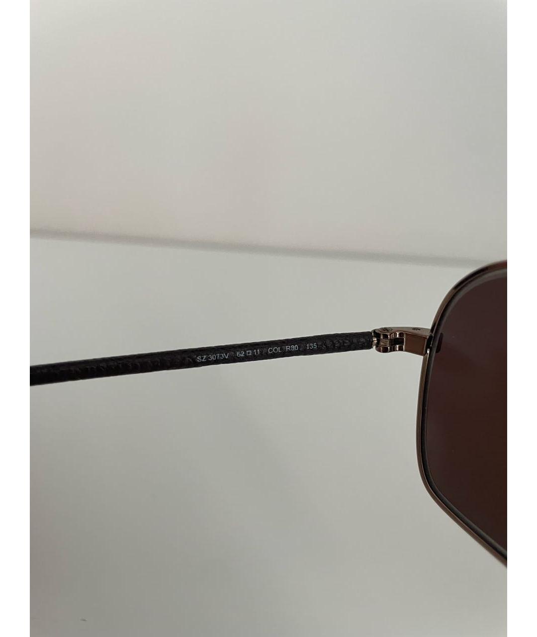 ERMENEGILDO ZEGNA Коричневые металлические солнцезащитные очки, фото 6