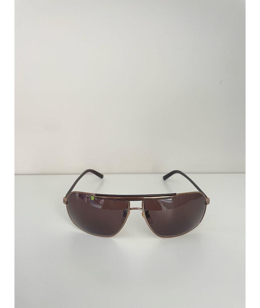 ERMENEGILDO ZEGNA Коричневые металлические солнцезащитные очки, фото 9