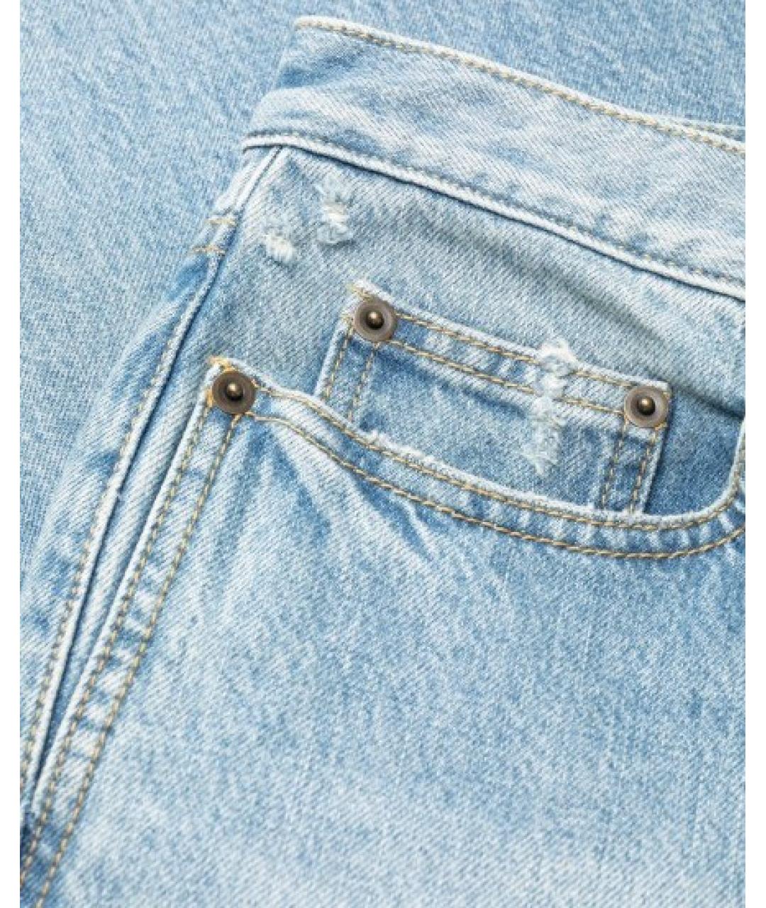 SAINT LAURENT Голубые хлопковые джинсы клеш, фото 7