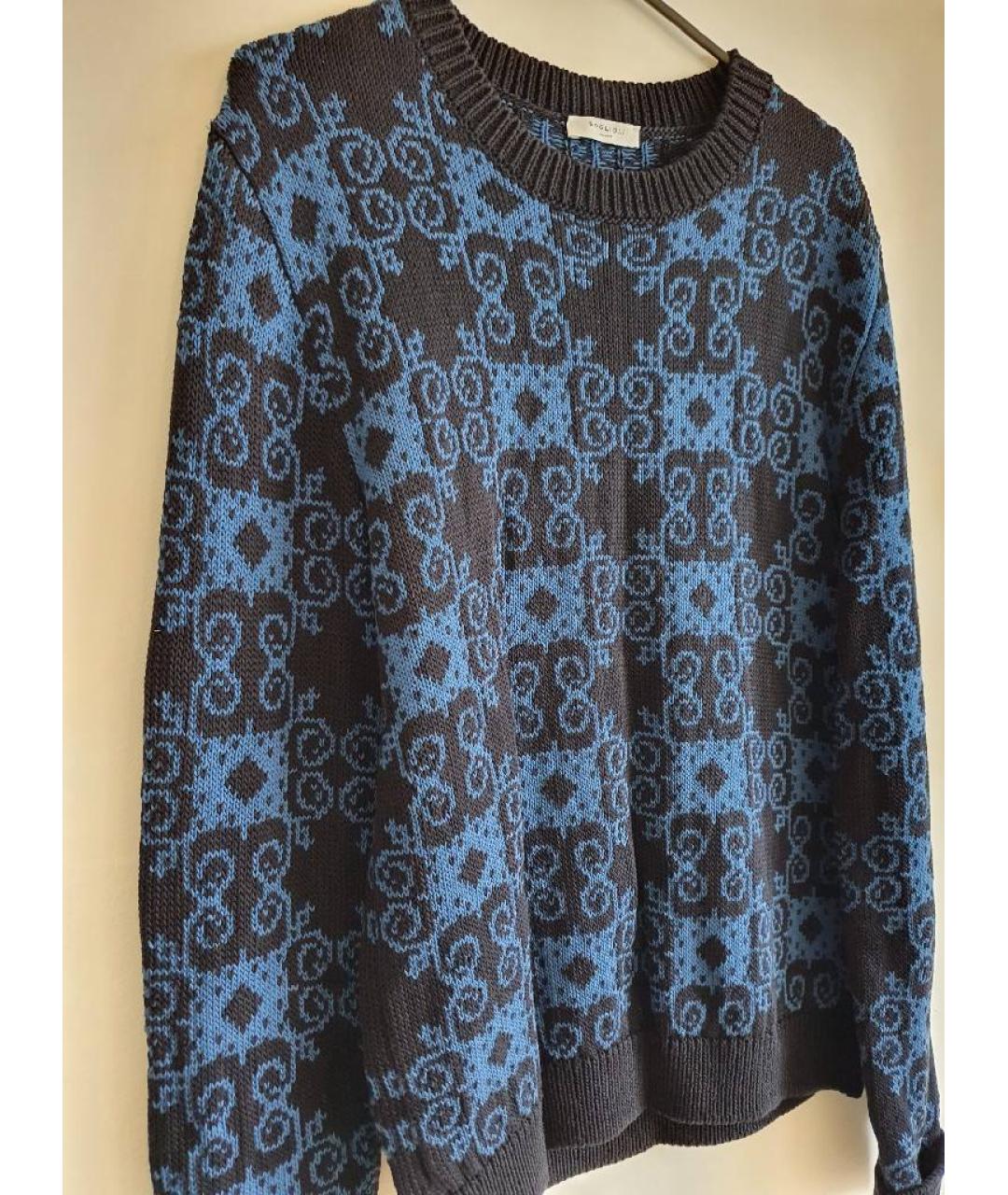 BOGLIOLI Темно-синий хлопковый джемпер / свитер, фото 2