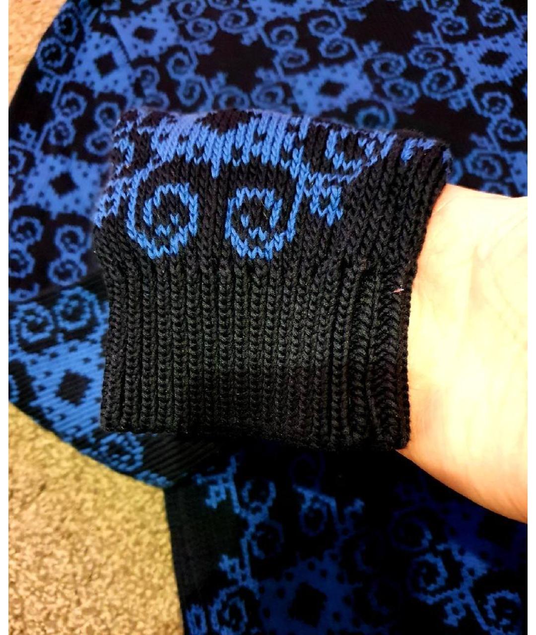 BOGLIOLI Темно-синий хлопковый джемпер / свитер, фото 9