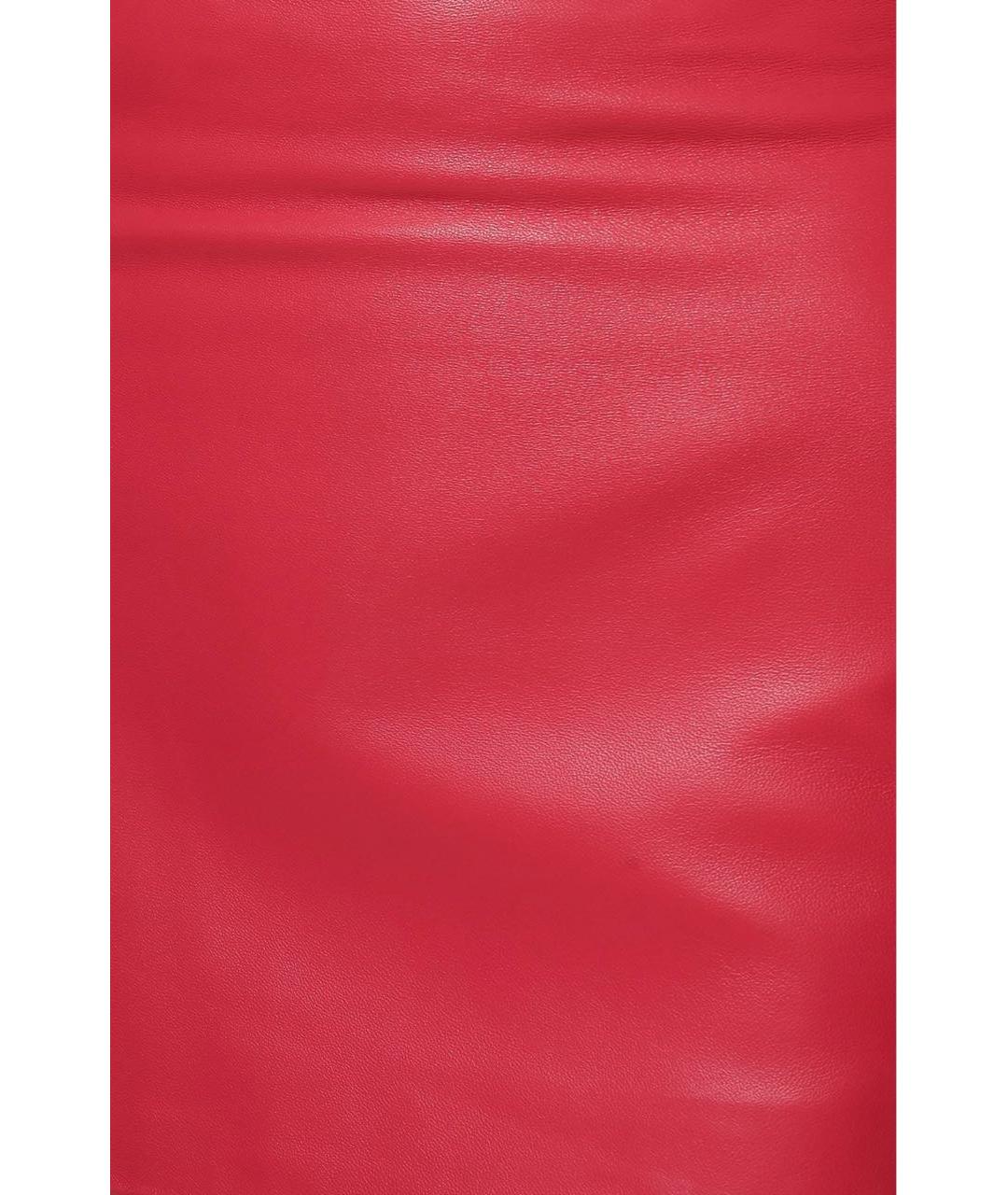 MANOKHI Розовая кожаная юбка мини, фото 3