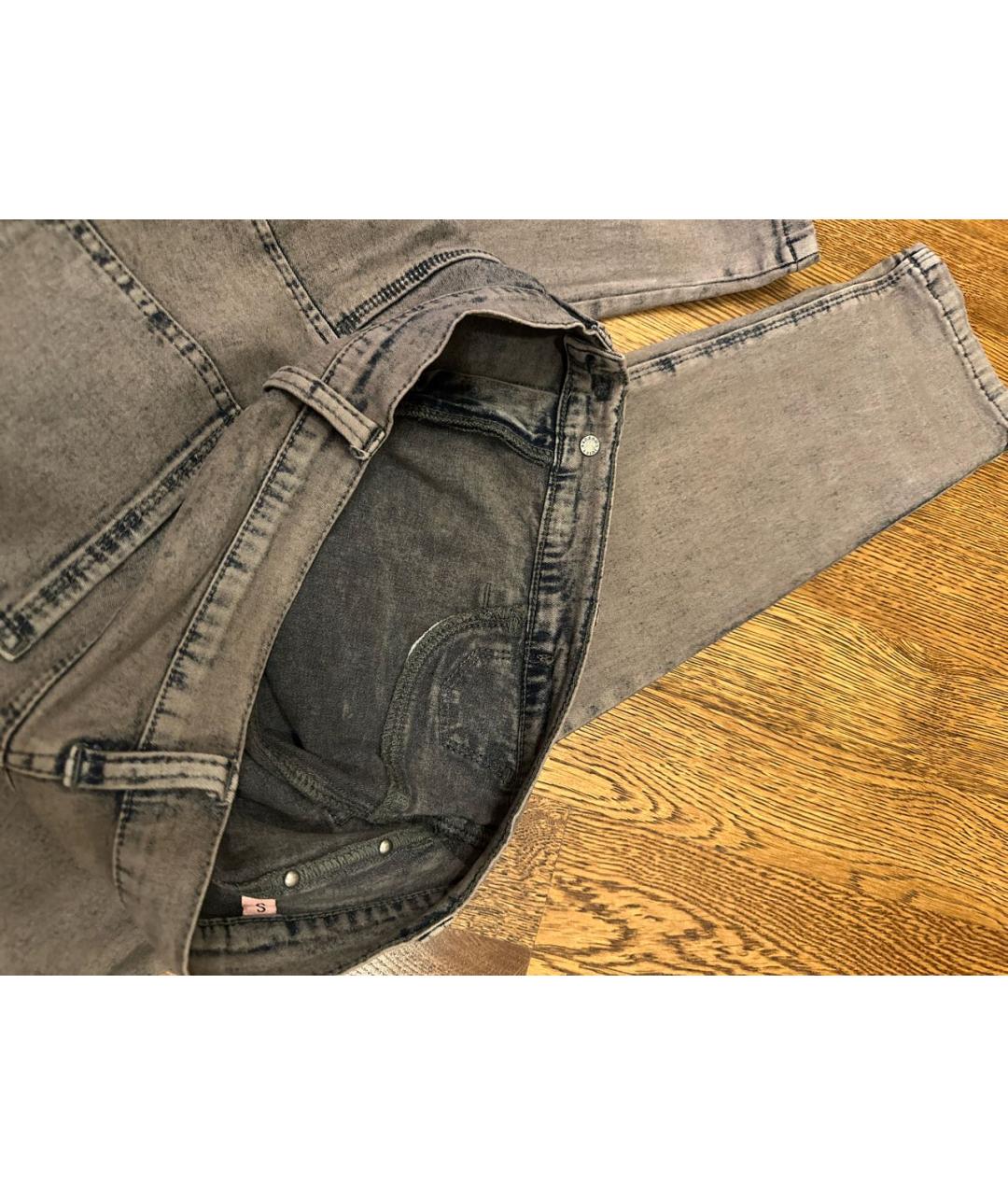 JUICY COUTURE Серые хлопко-эластановые джинсы слим, фото 5