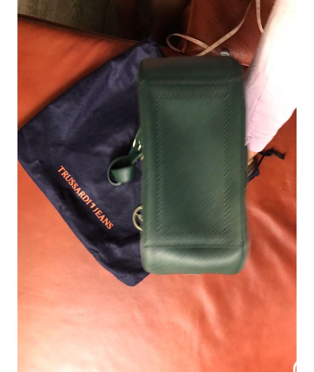 TRUSSARDI JEANS Зеленая сумка через плечо из искусственной кожи, фото 3