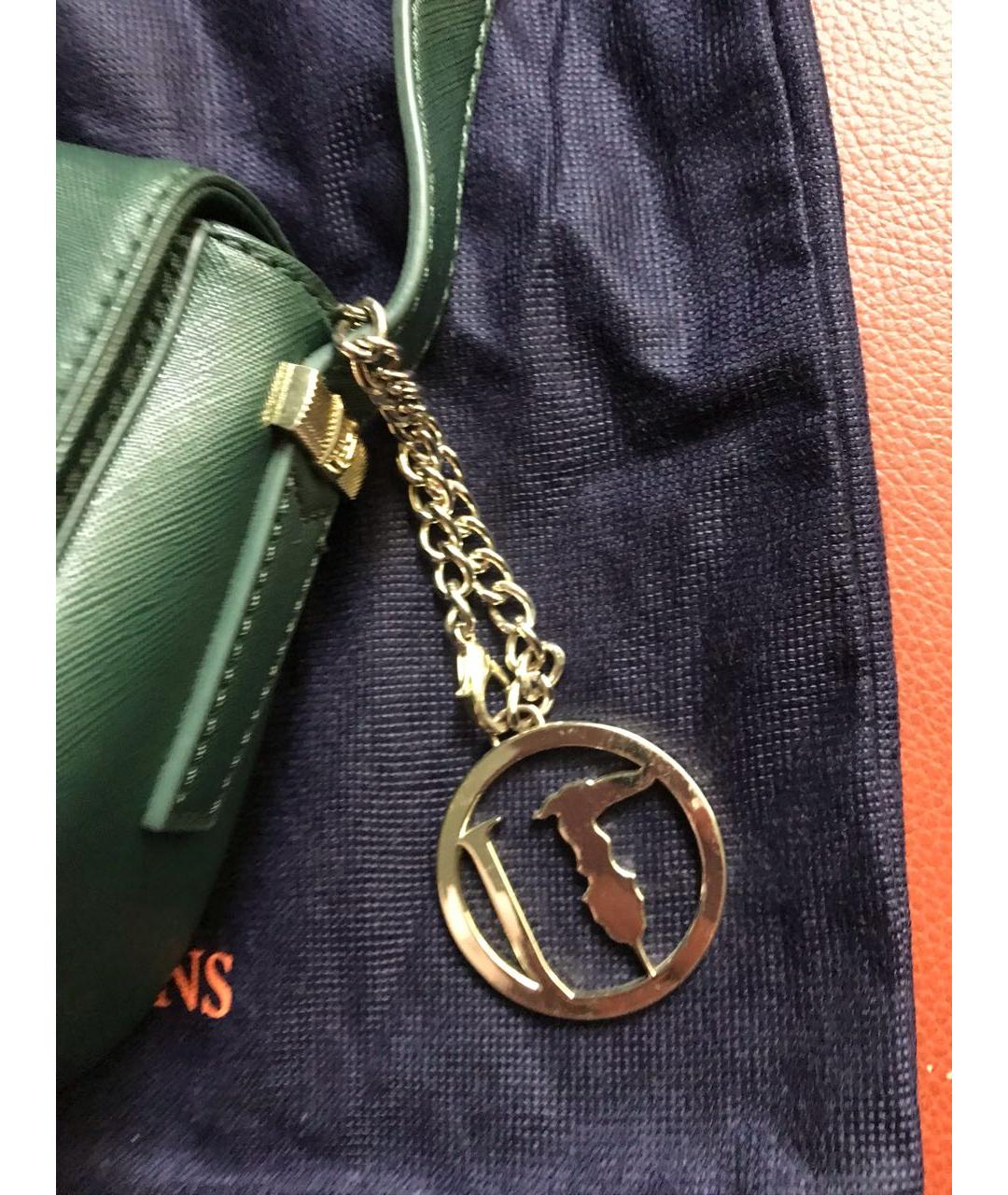 TRUSSARDI JEANS Зеленая сумка через плечо из искусственной кожи, фото 7