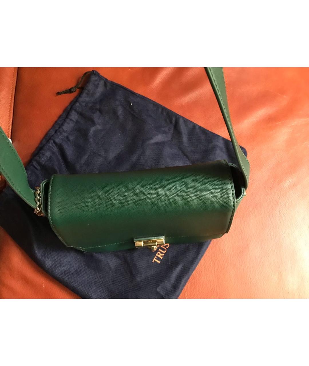 TRUSSARDI JEANS Зеленая сумка через плечо из искусственной кожи, фото 8