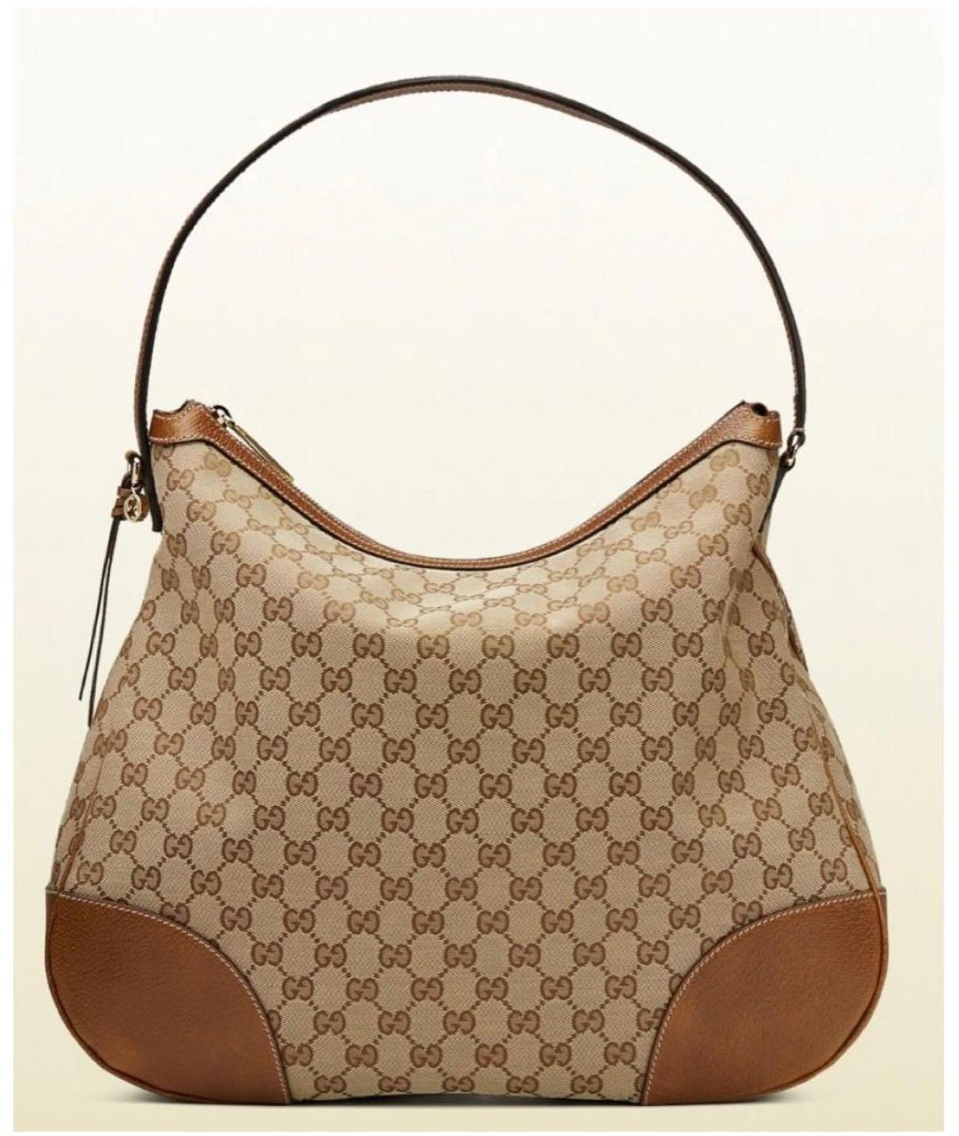 GUCCI Коричневая кожаная сумка с короткими ручками, фото 3