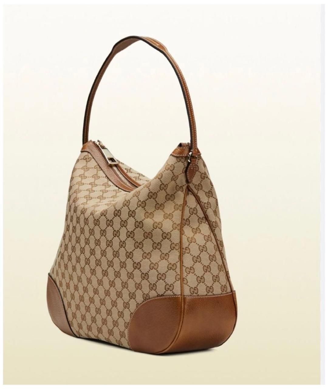 GUCCI Коричневая кожаная сумка с короткими ручками, фото 2