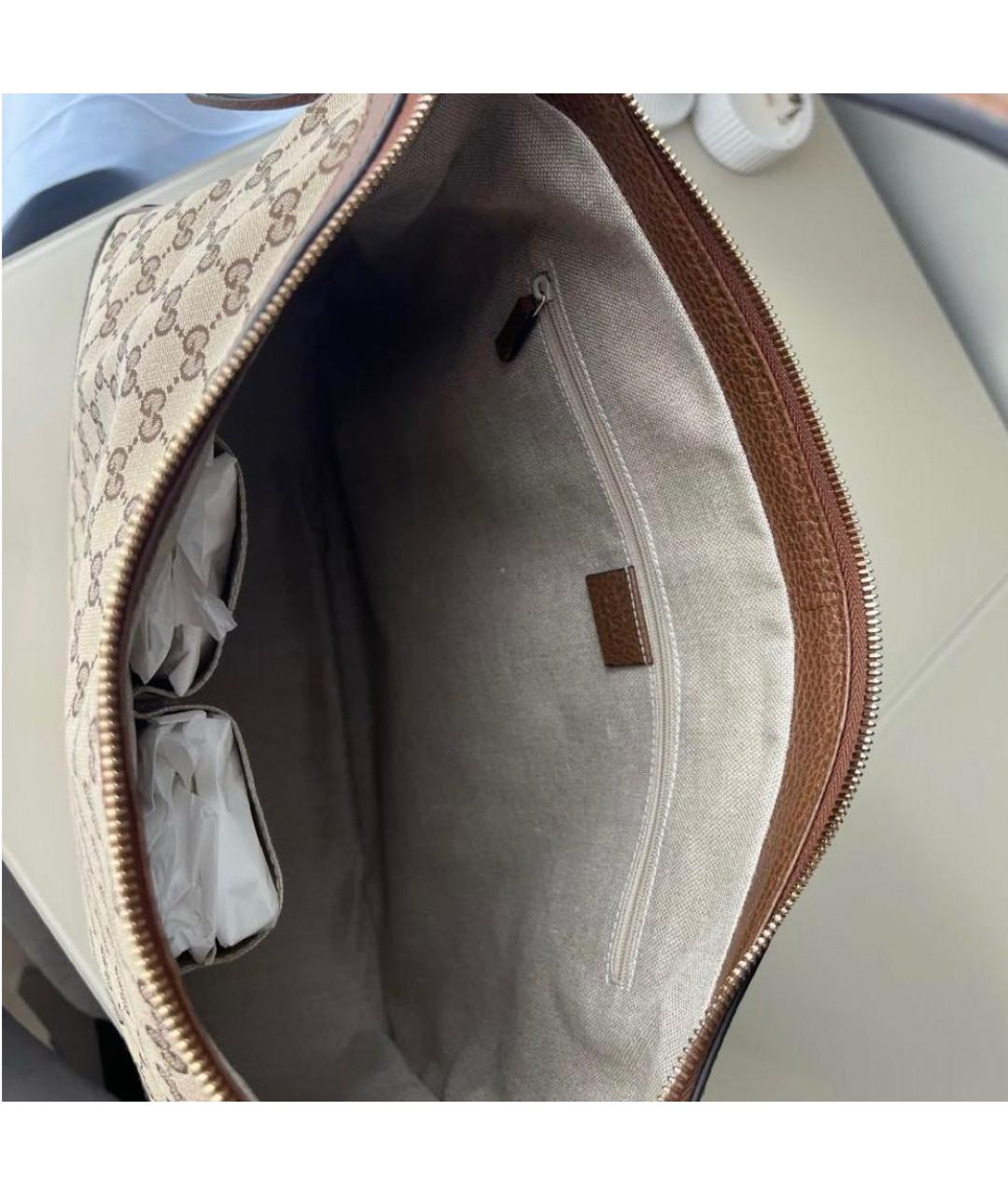 GUCCI Коричневая кожаная сумка с короткими ручками, фото 4