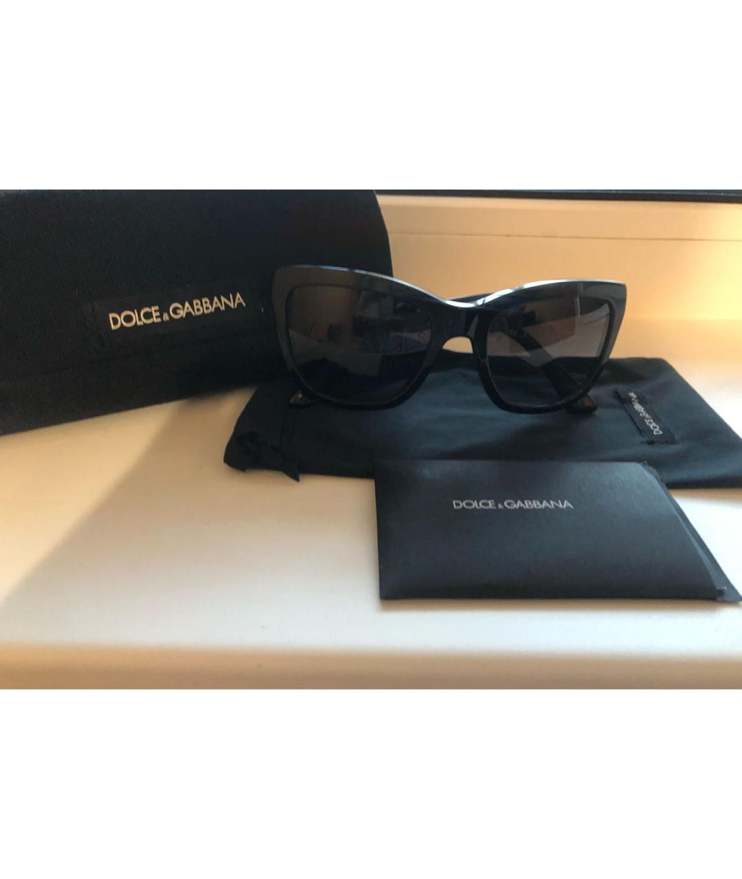 DOLCE&GABBANA Черные пластиковые солнцезащитные очки, фото 2