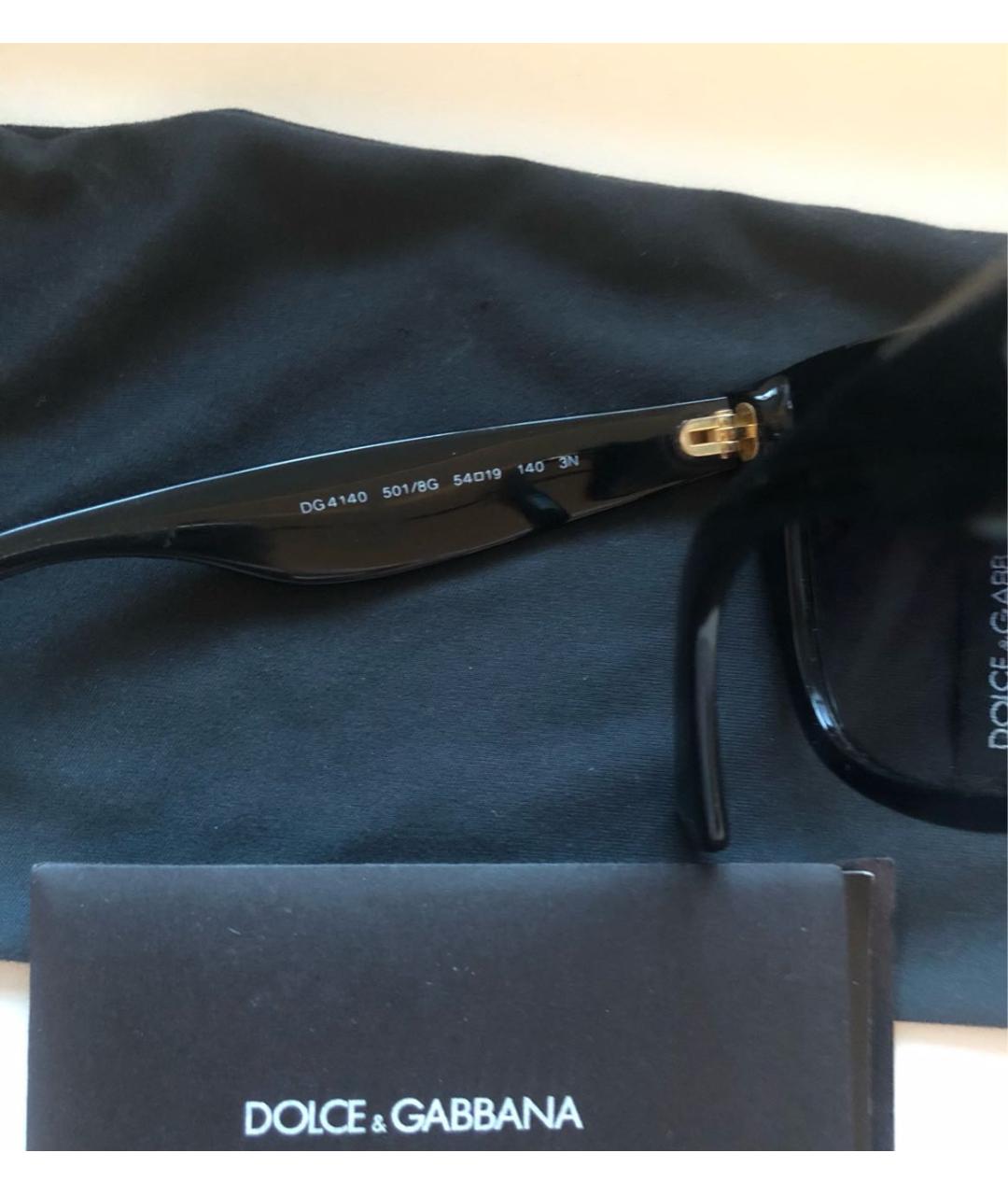 DOLCE&GABBANA Черные пластиковые солнцезащитные очки, фото 4