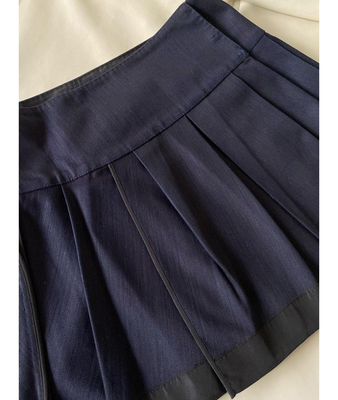PRADA Темно-синяя юбка мини, фото 4
