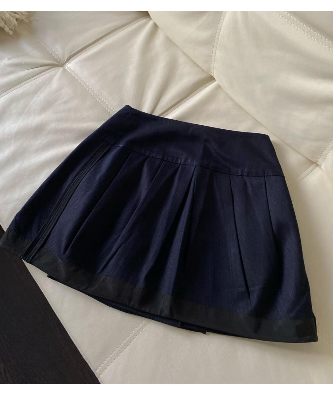 PRADA Темно-синяя юбка мини, фото 2
