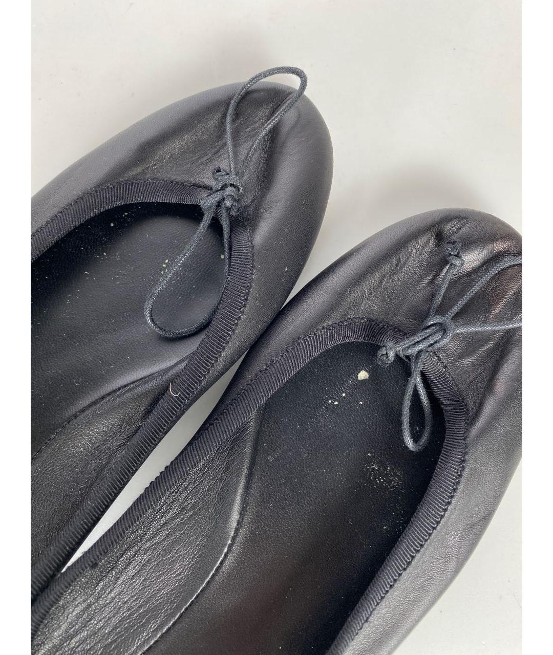 SAINT LAURENT Черные кожаные балетки, фото 6