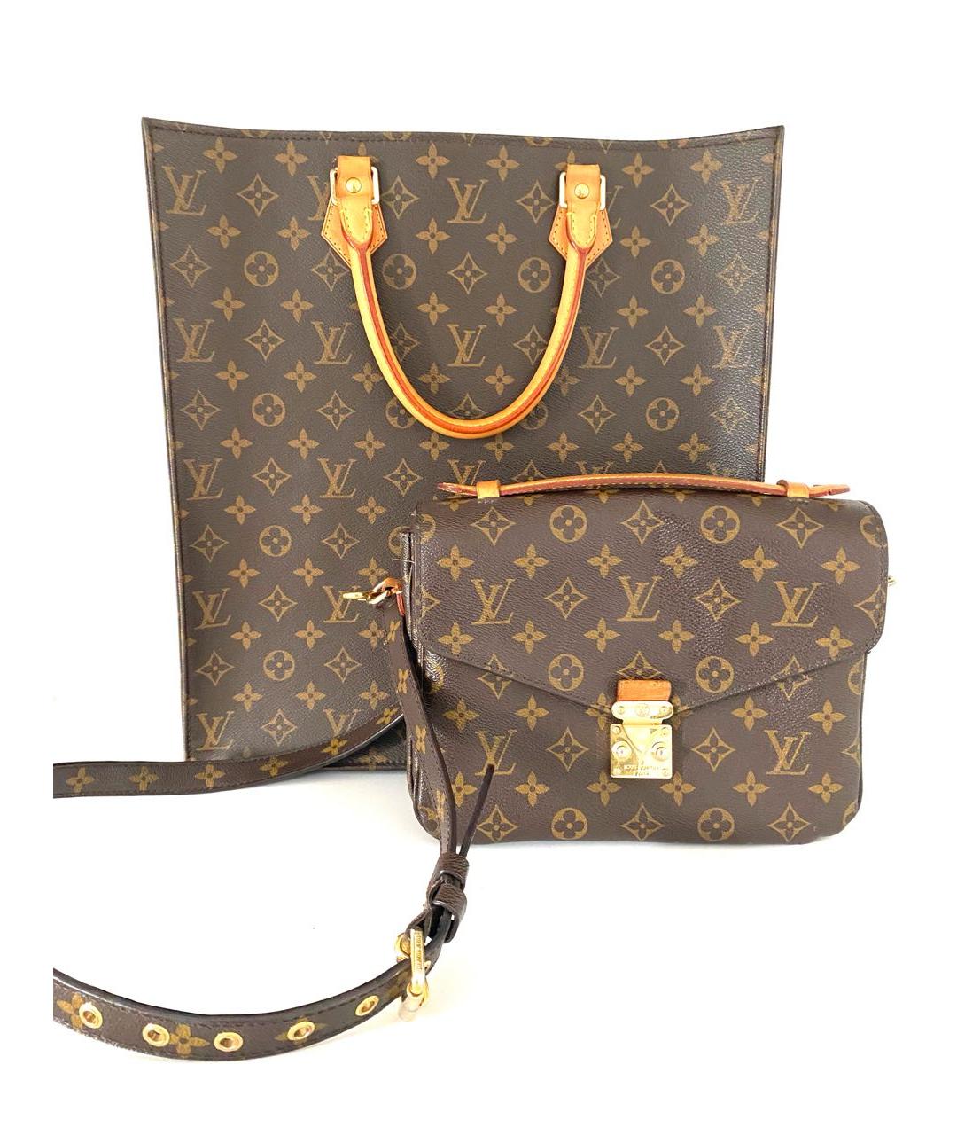 LOUIS VUITTON PRE-OWNED Коричневая сумка с короткими ручками из искусственной кожи, фото 8