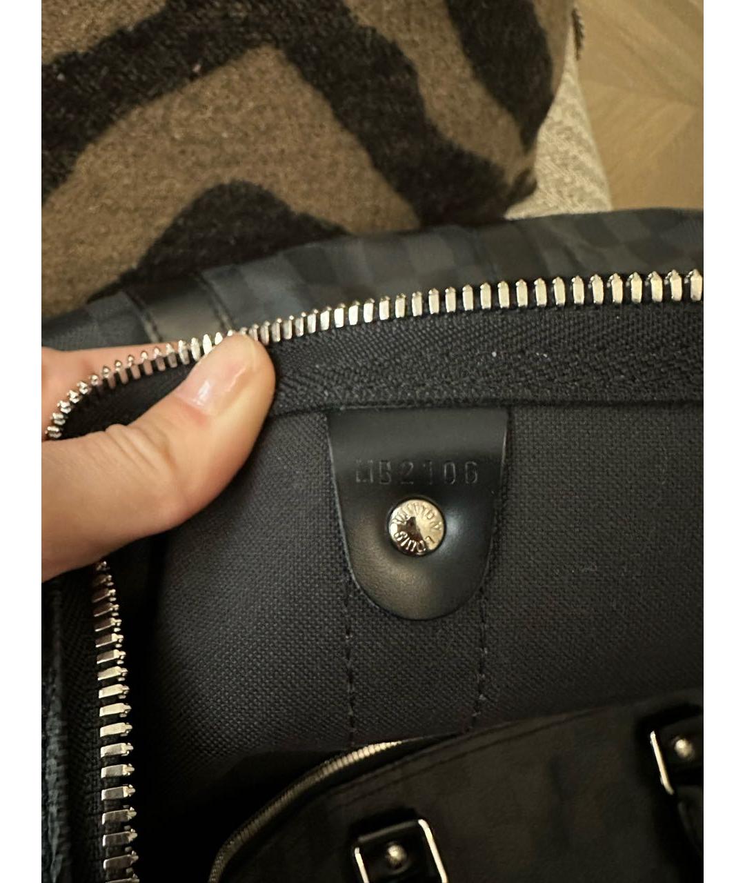 LOUIS VUITTON Черная кожаная дорожная/спортивная сумка, фото 4