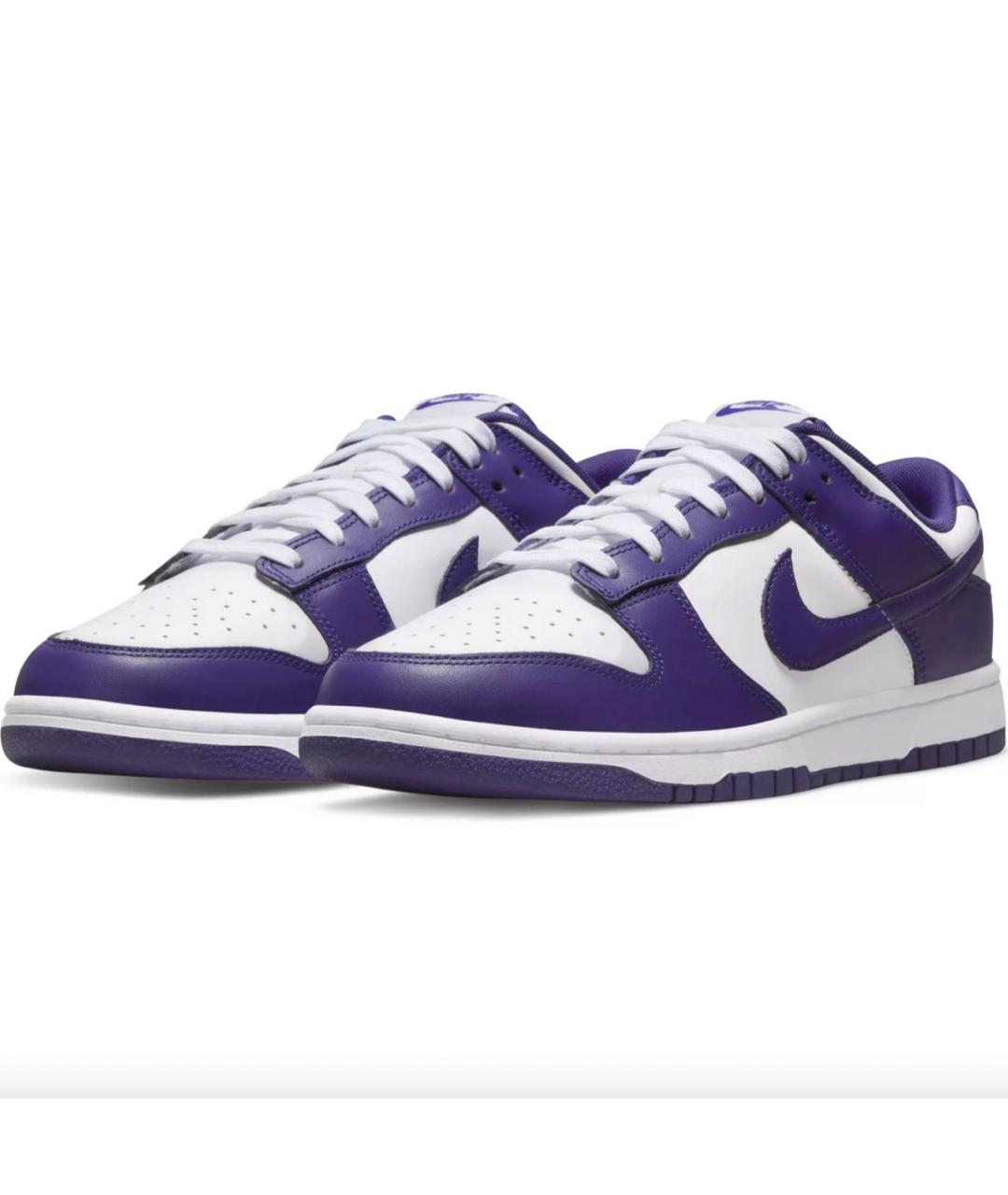 NIKE Фиолетовые кожаные низкие кроссовки / кеды, фото 2