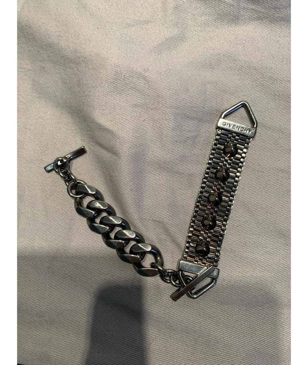 GIVENCHY Антрацитовый металлический браслет, фото 5