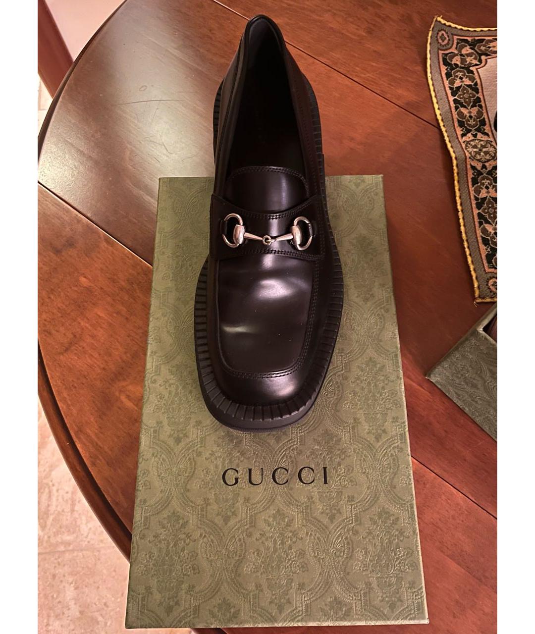 GUCCI Черные кожаные лоферы, фото 2