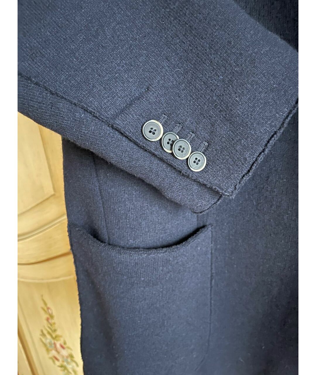BARENA VENEZIA Темно-синий шерстяной пиджак, фото 6