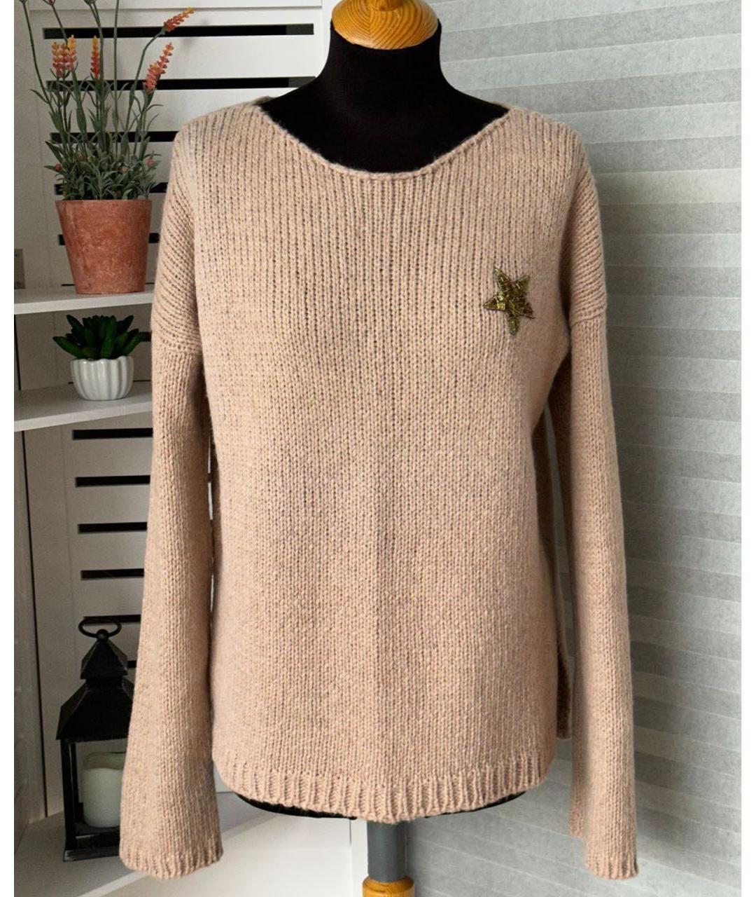 ERMANNO ERMANNO Бежевый шерстяной джемпер / свитер, фото 9