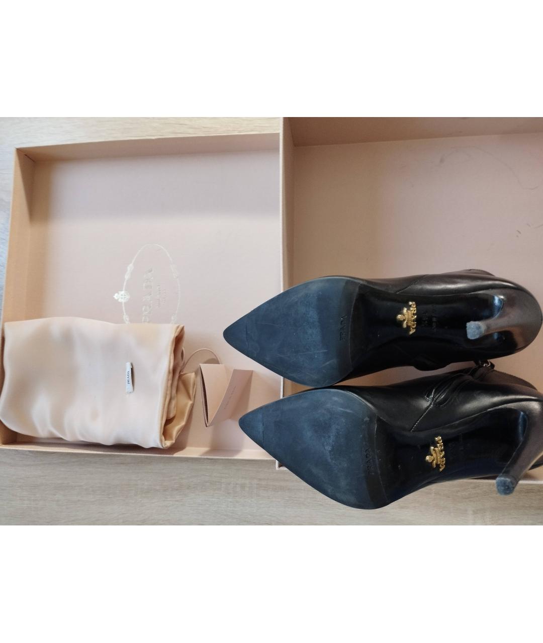 PRADA Черные кожаные ботильоны, фото 4