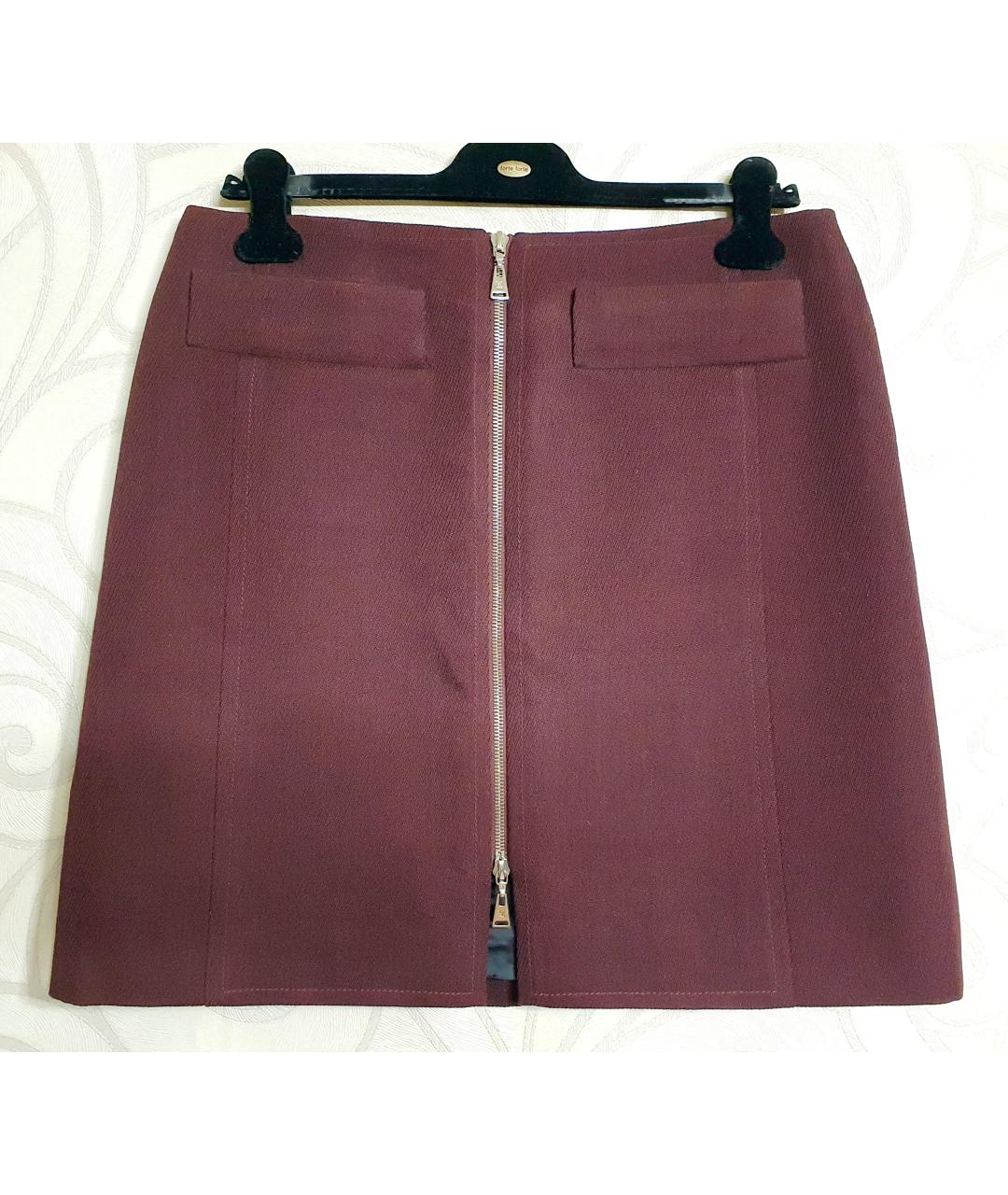LOUIS VUITTON Бордовая шерстяная юбка миди, фото 7