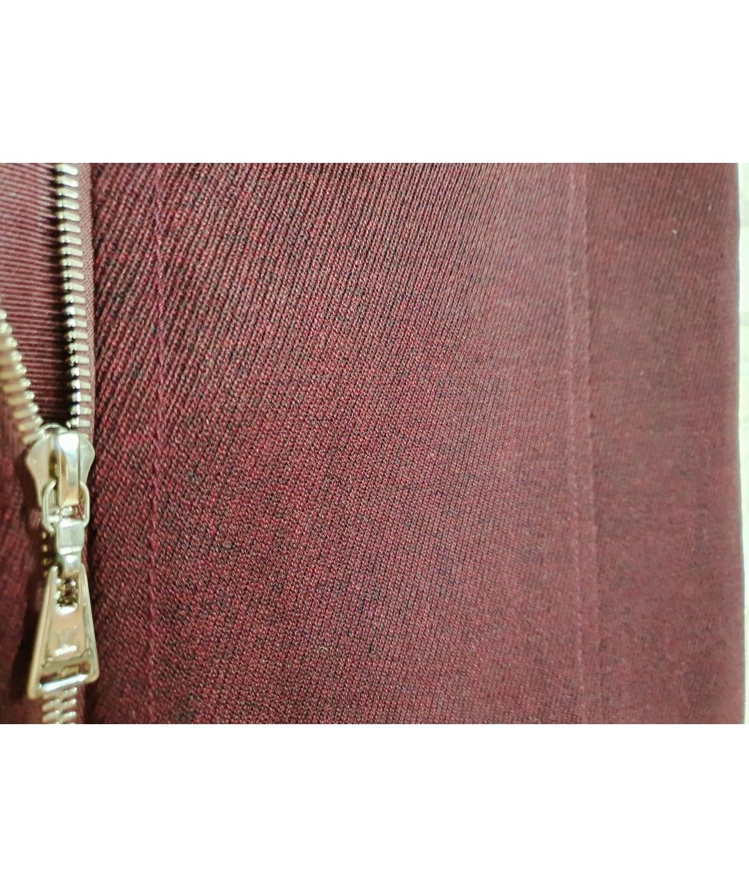 LOUIS VUITTON PRE-OWNED Бордовая шерстяная юбка миди, фото 6