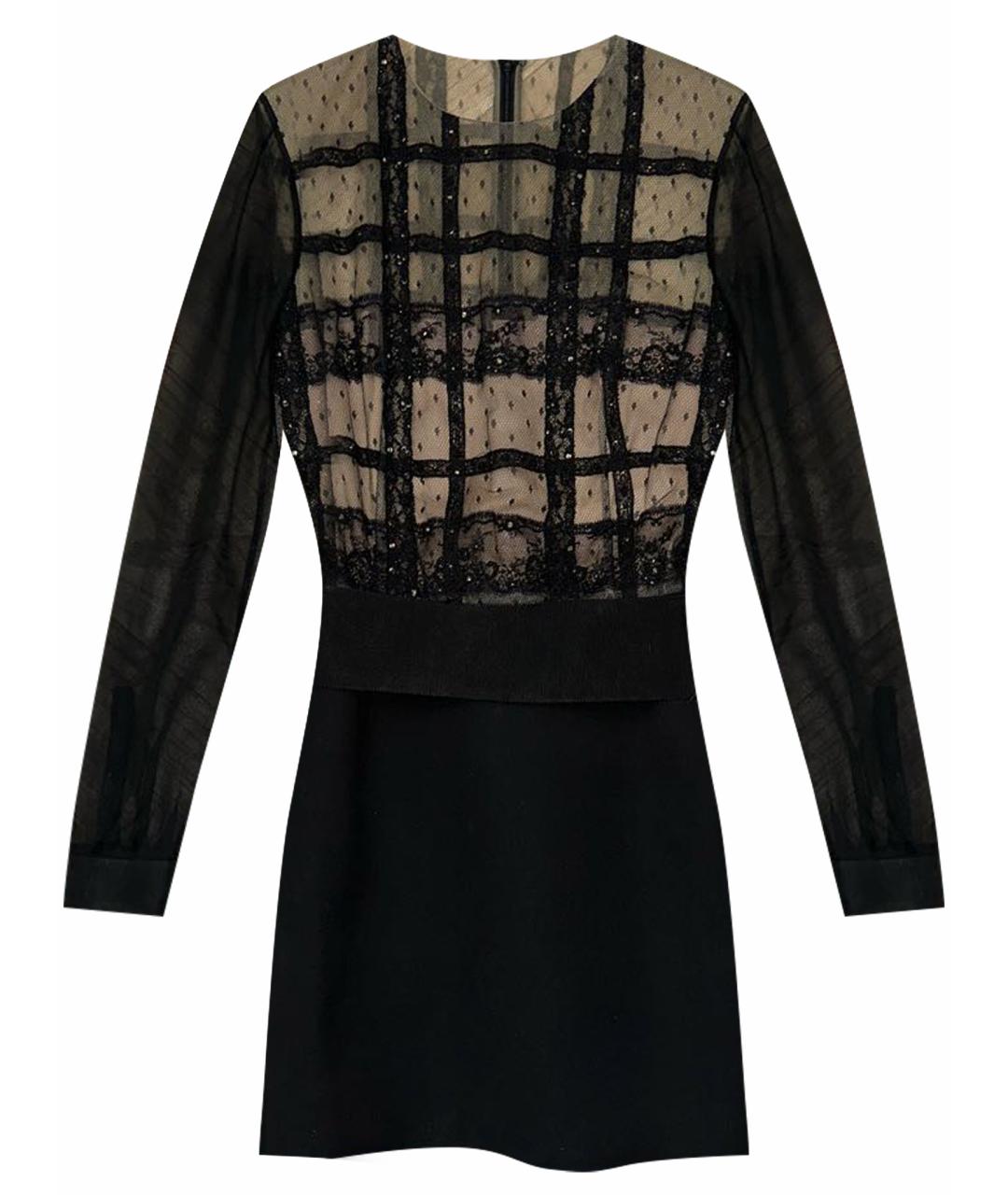 VALENTINO Черное шелковое коктейльное платье, фото 1