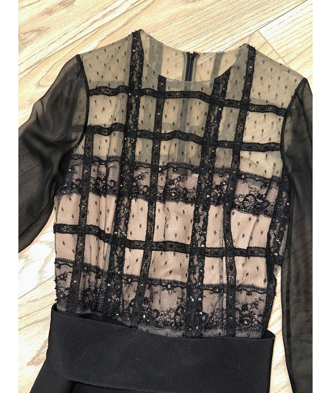 VALENTINO Черное шелковое коктейльное платье, фото 4