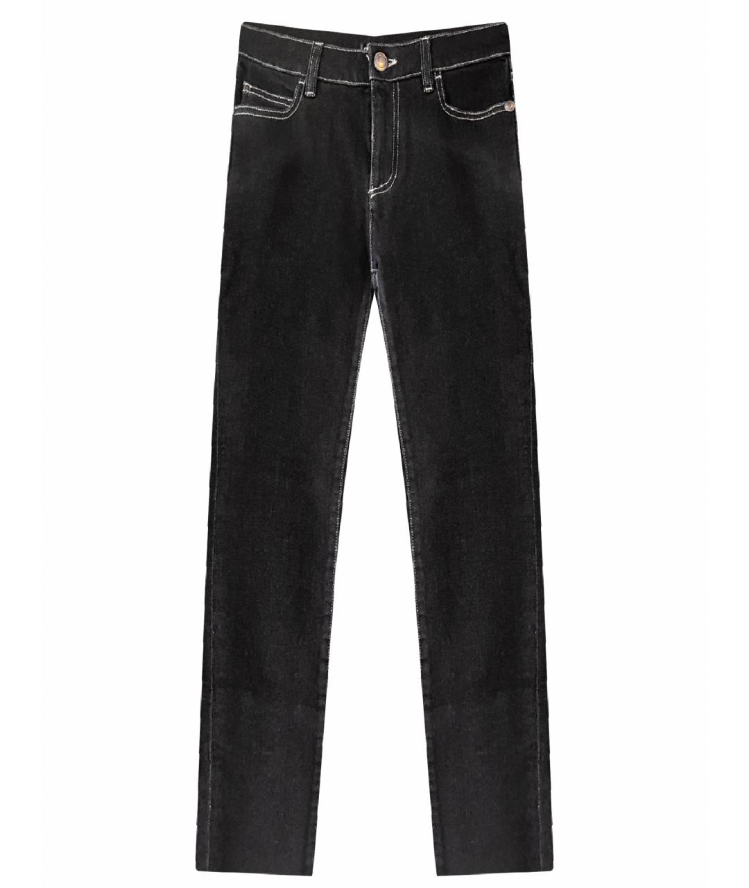 CHANEL Антрацитовые хлопко-эластановые прямые джинсы, фото 1