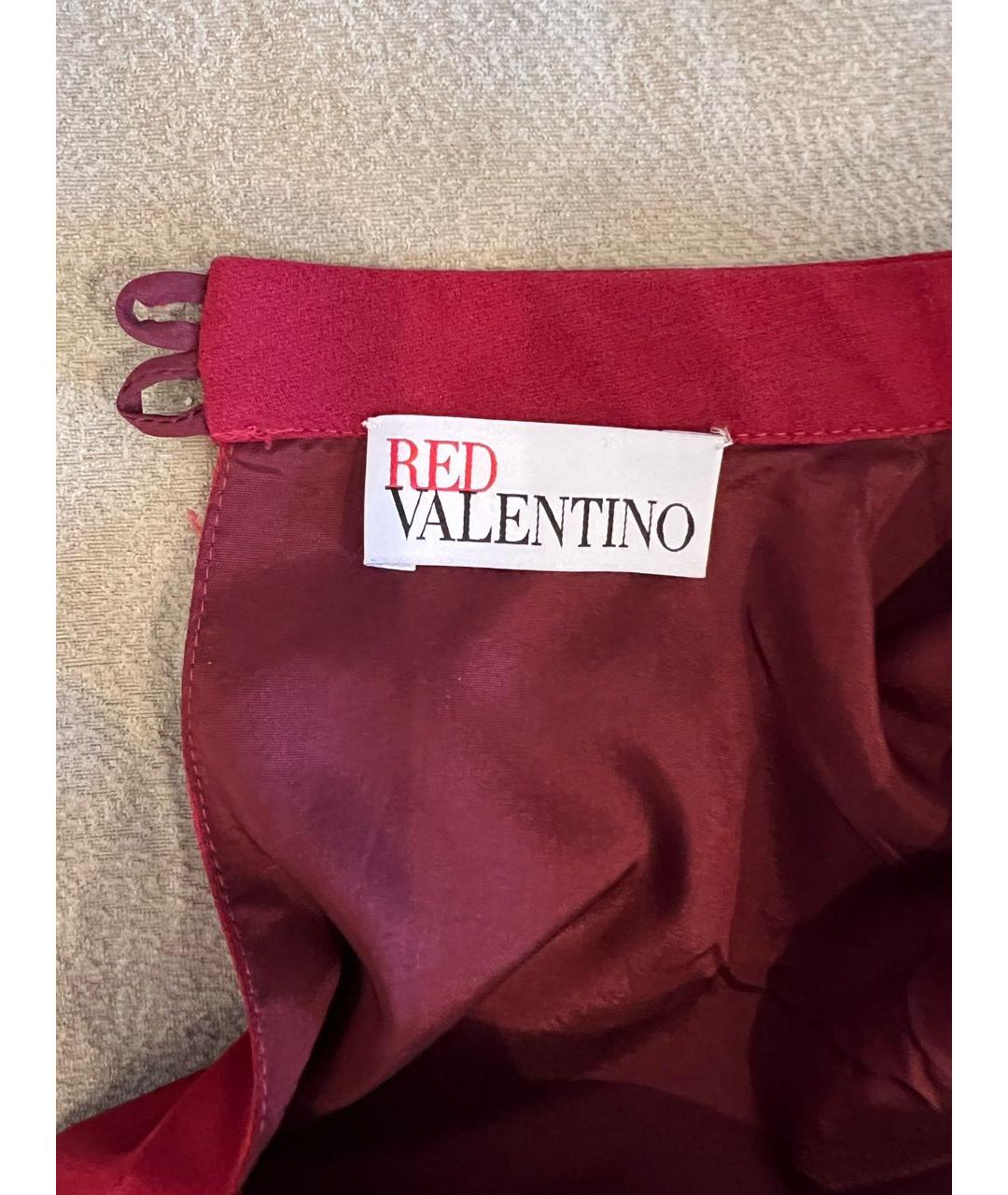 RED VALENTINO Бордовое шелковое повседневное платье, фото 4