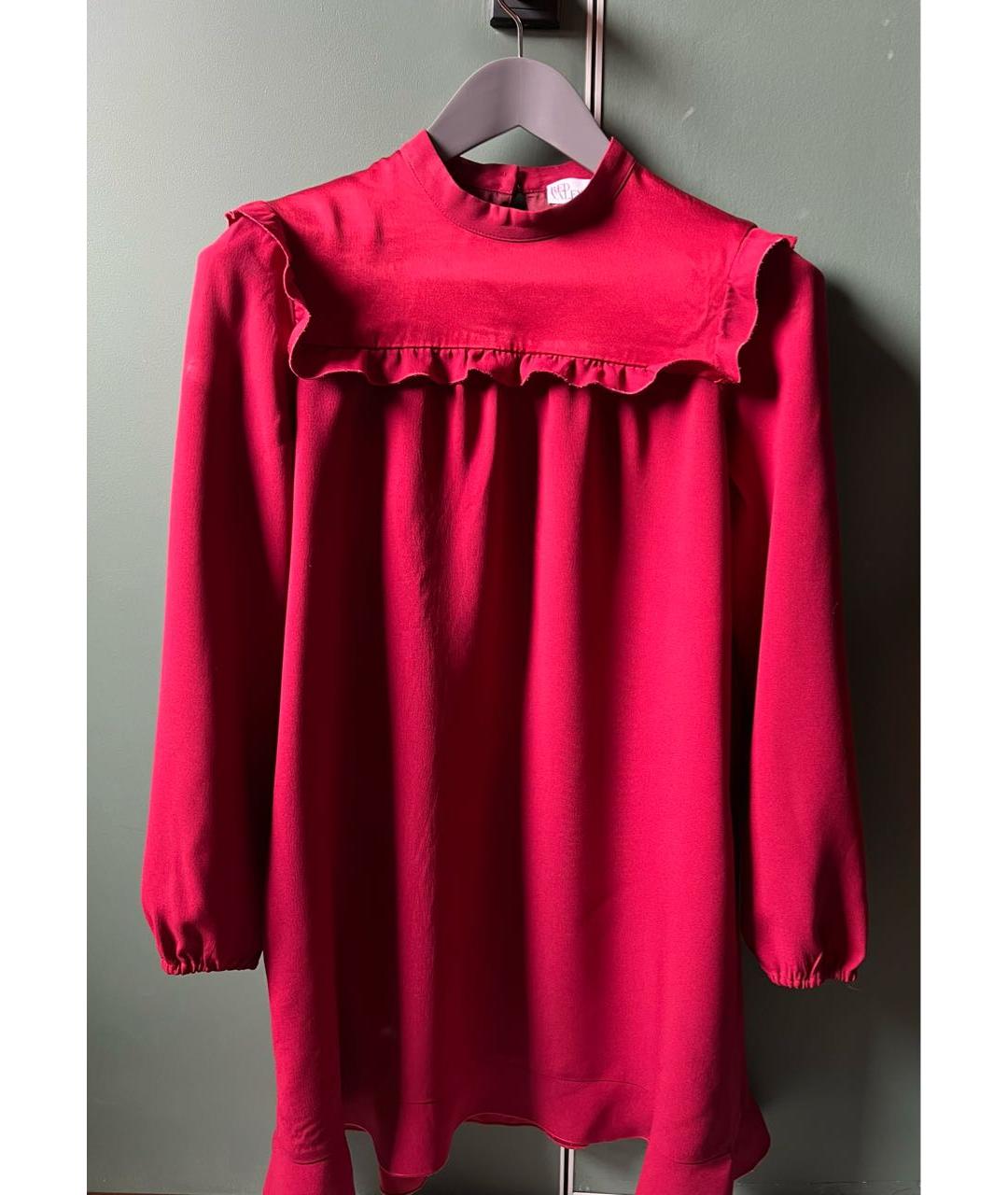 RED VALENTINO Бордовое шелковое повседневное платье, фото 2