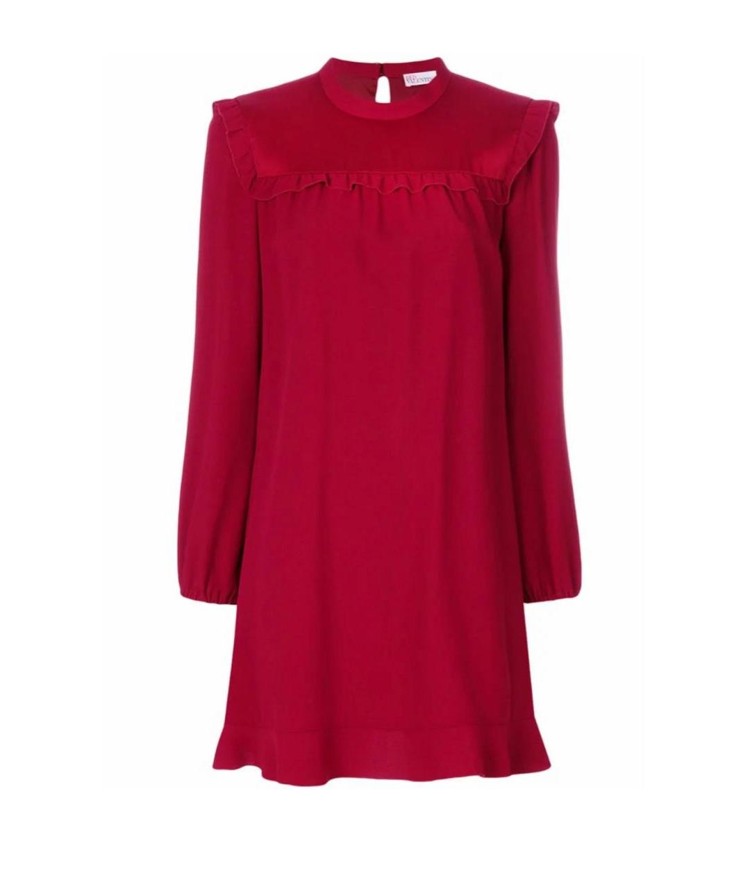 RED VALENTINO Бордовое шелковое повседневное платье, фото 1