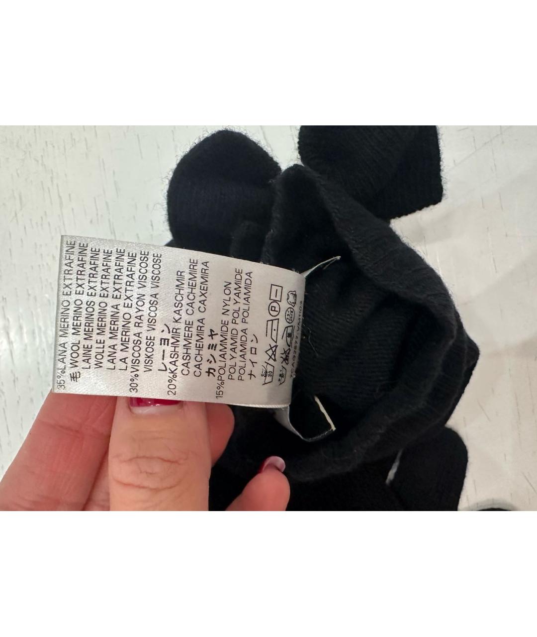 VALENTINO Черные шерстяные перчатки, фото 6
