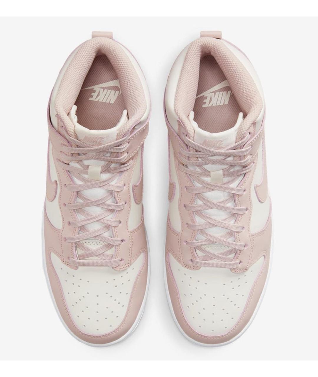 NIKE Розовые кожаные высокие кроссовки / кеды, фото 3