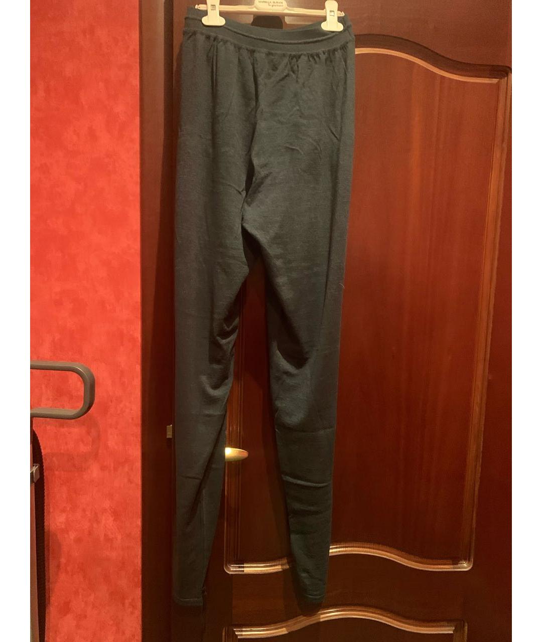TAK.ORI Зеленые шерстяные прямые брюки, фото 2