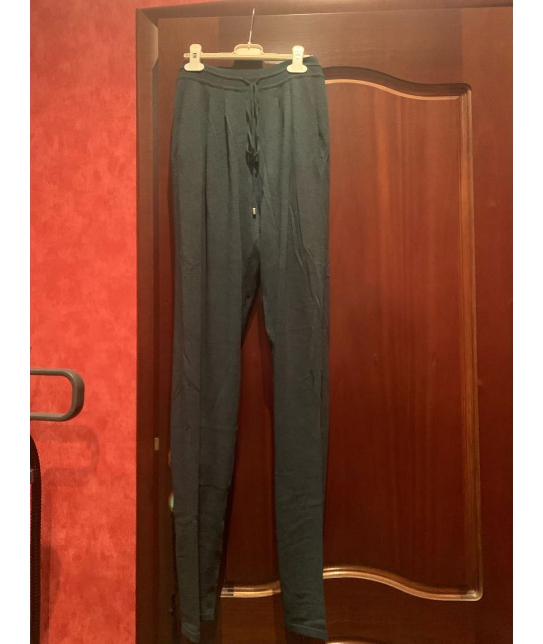 TAK.ORI Зеленые шерстяные прямые брюки, фото 8