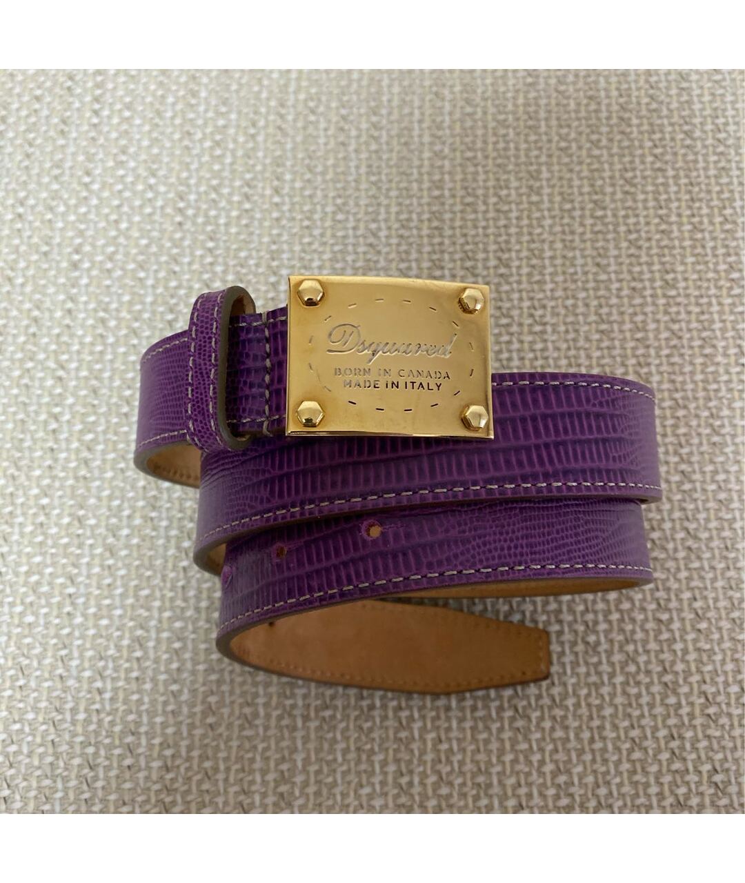 DSQUARED2 Фиолетовый кожаный ремень, фото 8