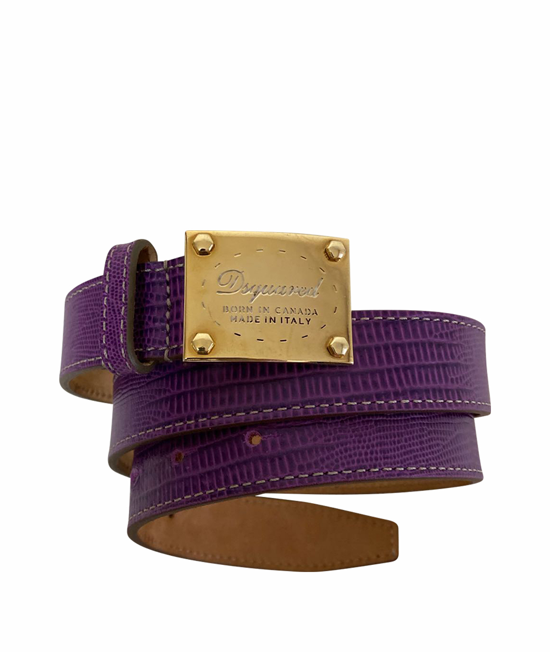 DSQUARED2 Фиолетовый кожаный ремень, фото 1