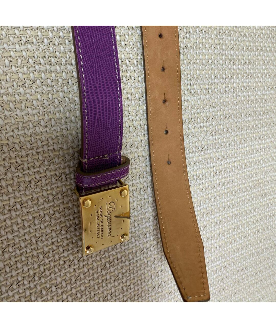 DSQUARED2 Фиолетовый кожаный ремень, фото 3