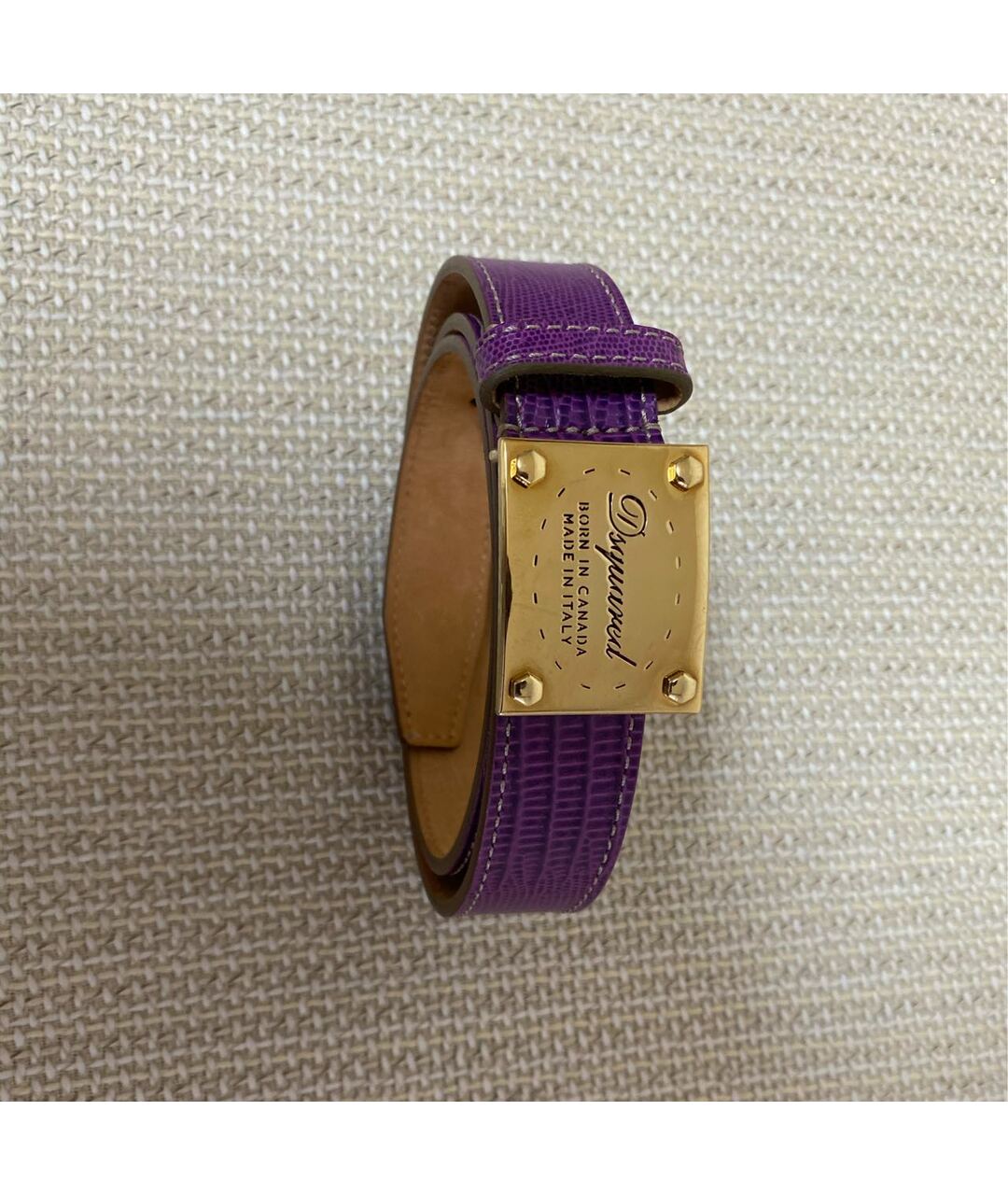 DSQUARED2 Фиолетовый кожаный ремень, фото 6