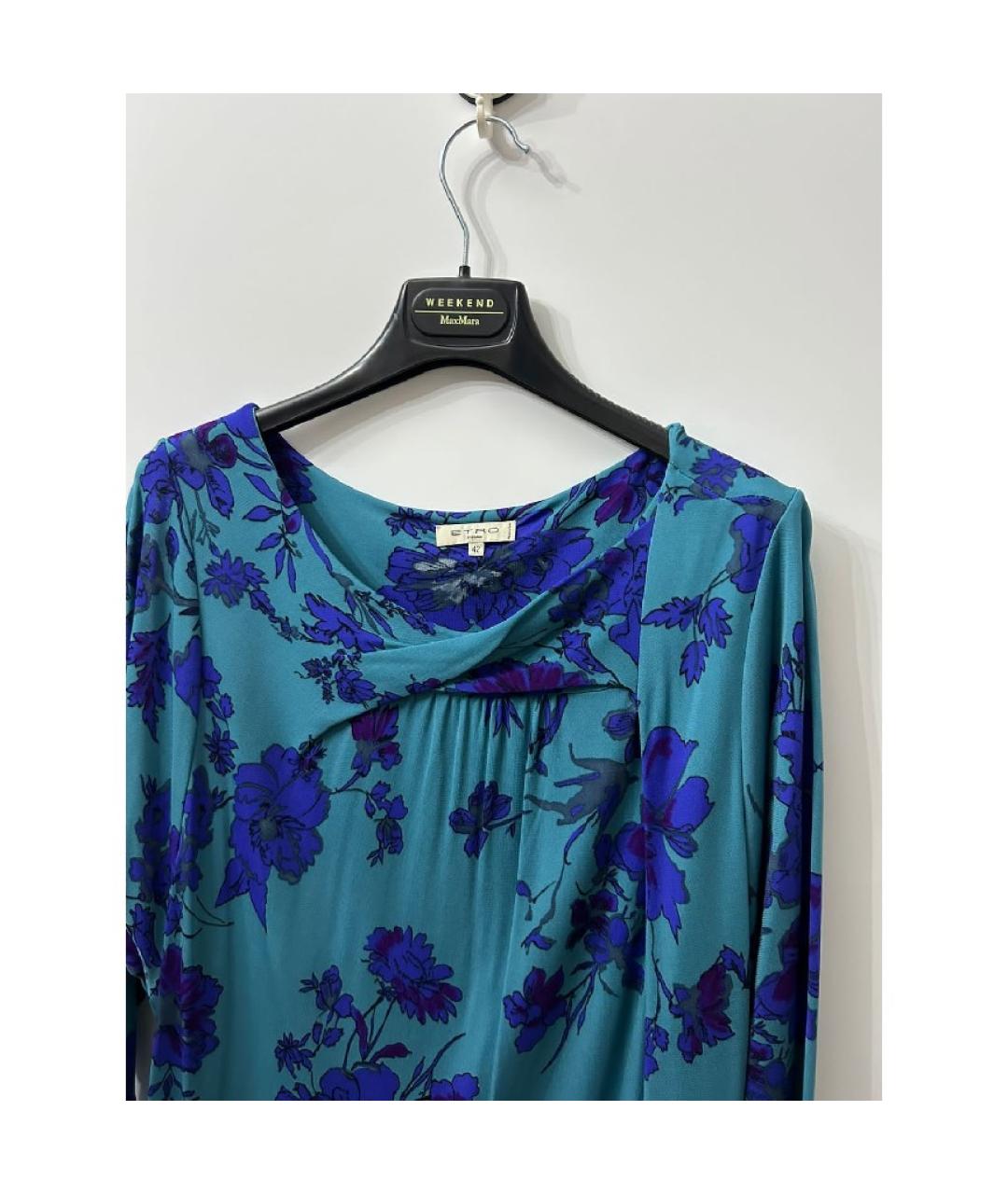 ETRO Синее вискозное коктейльное платье, фото 6