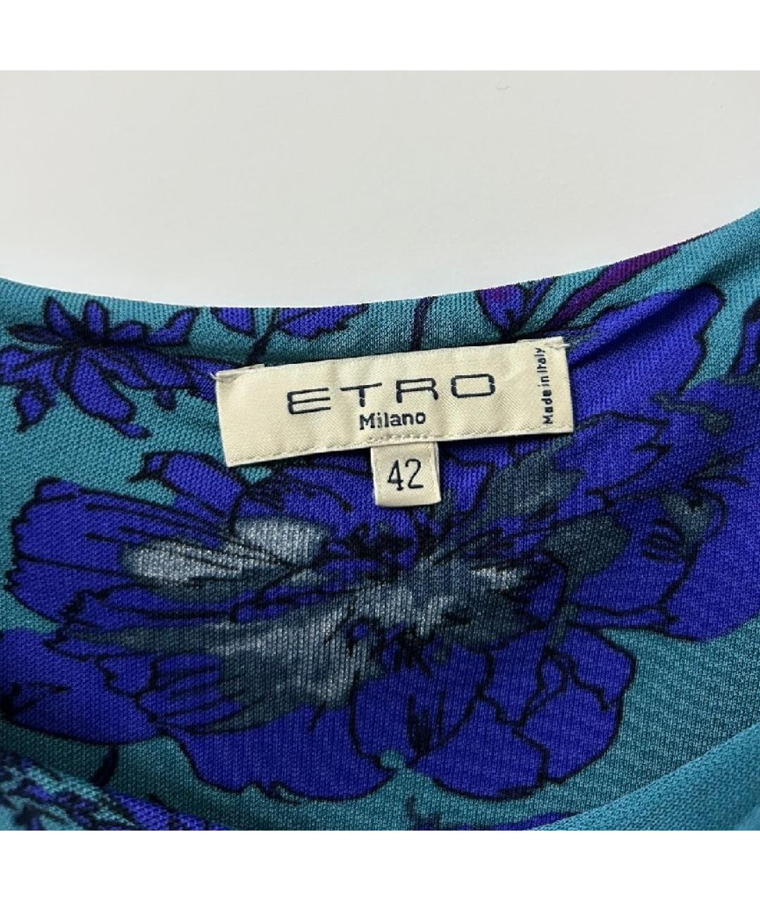 ETRO Синее вискозное коктейльное платье, фото 8