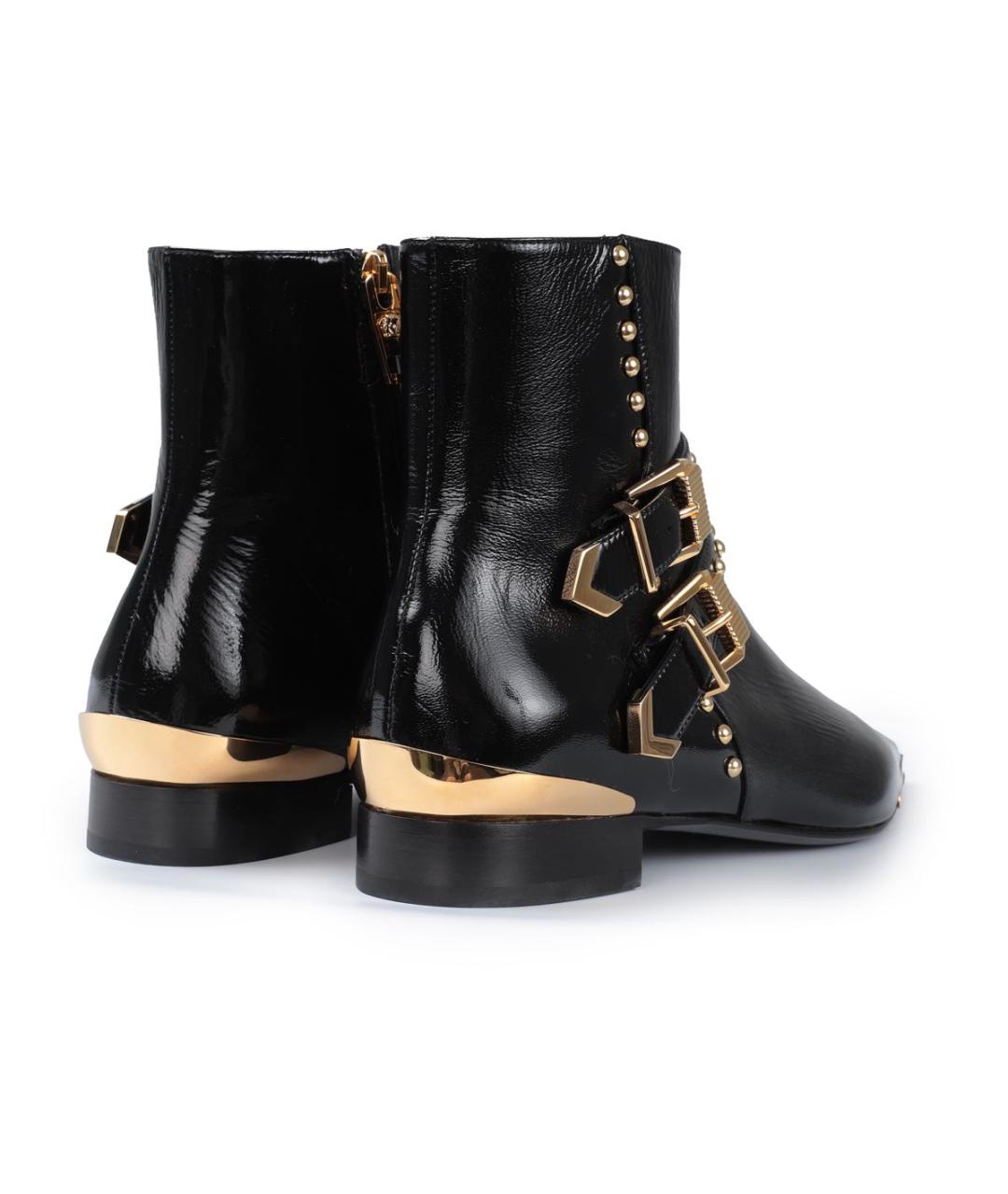 VERSACE Черные кожаные ботильоны, фото 3